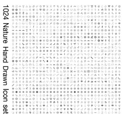 Nature Hand Drawn line icon set