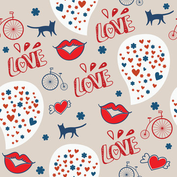 romantic seamless pattern