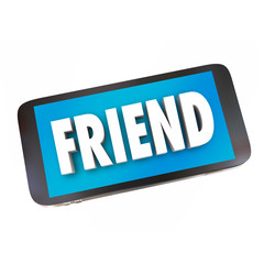 Friend Word Friendship Cell Phone Networking Connecting Text Mes