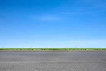 Roadside grass and blue sky