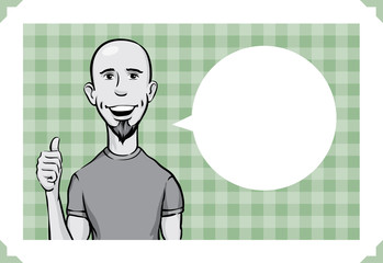 Greeting card with happy man