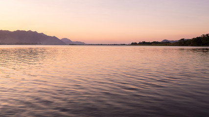 Fototapeta na wymiar dramatic landscape sunset river in Thailand