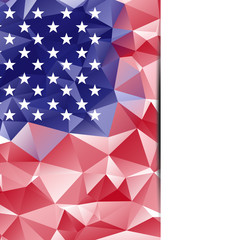 Illustration of a low polygon flag of the United States of Ameri