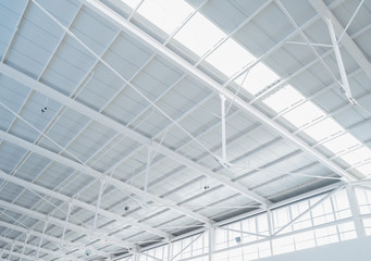 white interior roof design