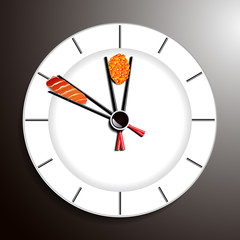 Sushi time salmon sushi, salmon roe, eggs or ikura maki sushi an © teen00000