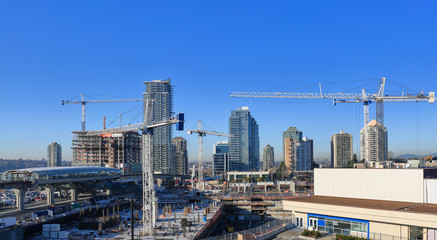 New construction of high-rise buildings in Burnaby city