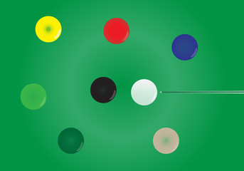 Snooker ball on snooker table vector