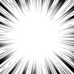 Naklejka premium Komiks czarno-białe linie promieniowe tło Kwadratowa walka
