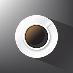 cup coffee long shadow vector icon illustration eps 10
