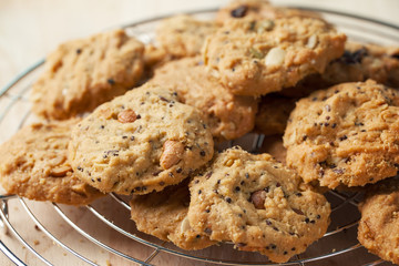 homemade wholegrain cookies pile
