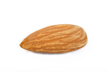  raw almond nut isolated on white background