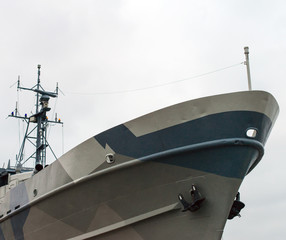 Nose of the naval ship.