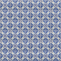 Collage of blue pattern tiles in Portugal