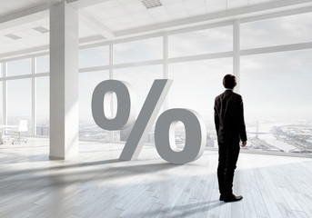 Businessman in top level office