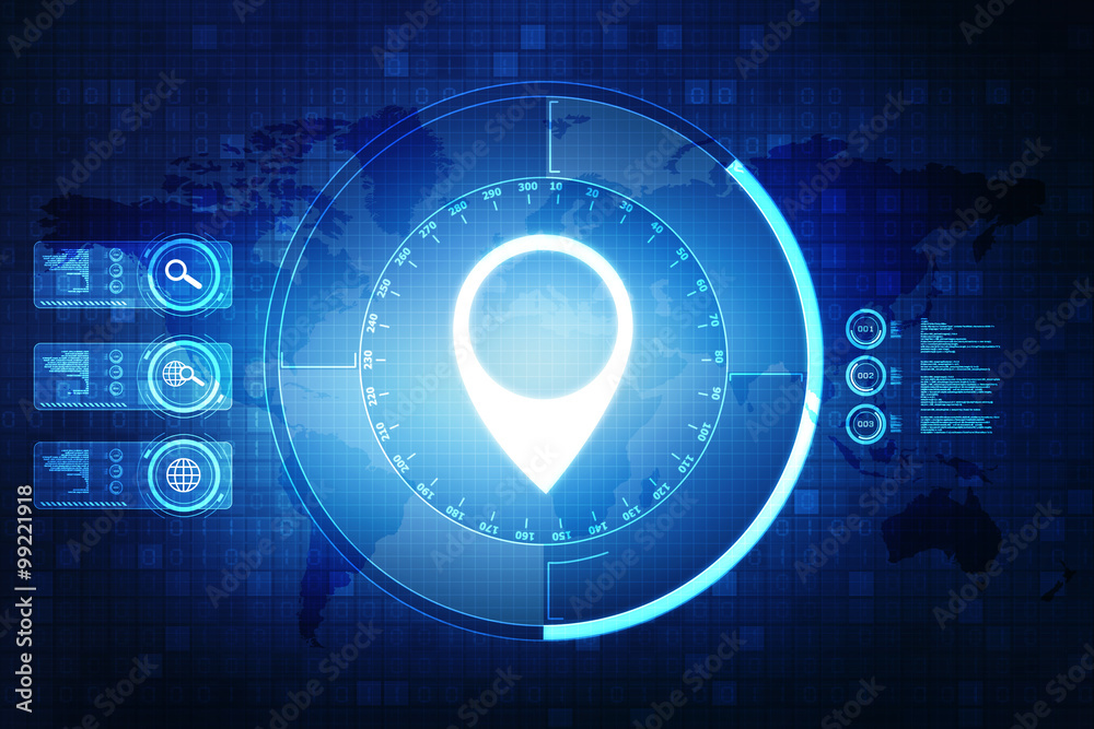 Poster 2d rendering map pointer illustration
