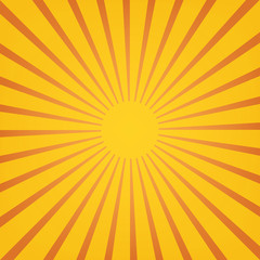 Fototapeta premium Sun rays, sunburst on orange background. Vector illustration.
