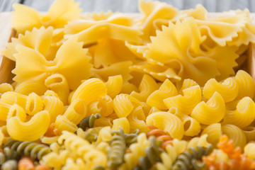 dry pasta spaghetti with ingredient