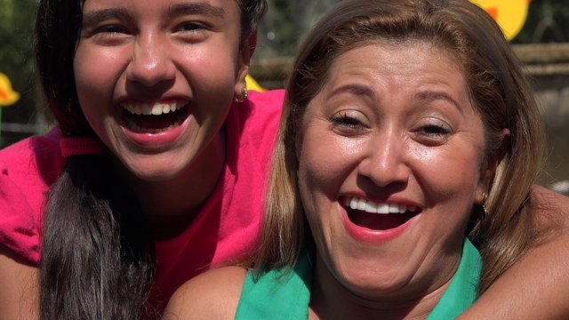 Mother and Daughter hacing Fun Together