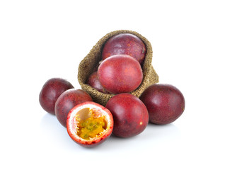 Passion fruit on white background