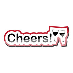 cheers icon text design on white background isolate vector illustration eps 10