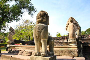 View of the historic Prasat Hin Phimai Castle at Nakhon Ratchasi