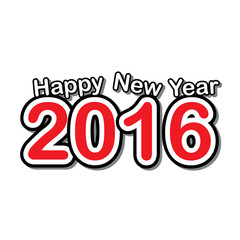 Happy new year 2016 Text Design on white background isolate vector illustration eps 10