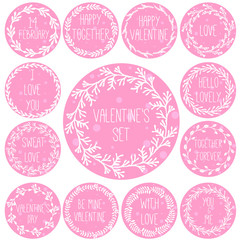 Set of Valentine's elements and illustrations.