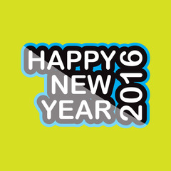 happy new year 20160 icon text design on background isolate vector illustration eps 10