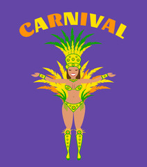 brazil carnival woman. samba dancer