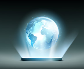 Global network. Hologram.