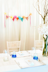 Setup and decorations in wedding day