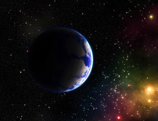 Obraz na płótnie Canvas Exoplanets in outer space.