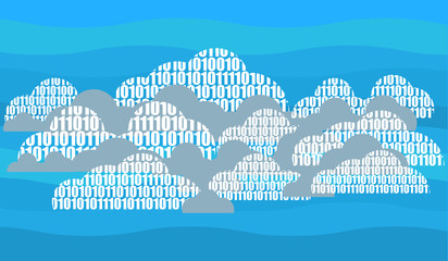 ector image depicting the concept of the digital cloud