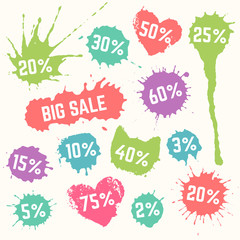 Colorful Big Sale symbols.