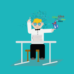 Education vector icon. technology in education