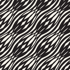 Wavy crossed stripes seamless pattern 3D. Abstract fashion texture. Geometric monochrome template. Graphic style for wallpaper, wrapping, fabric, background, apparel, prints, website etc. Vector