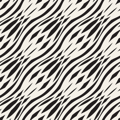 Fototapeta premium Wavy crossed stripes seamless pattern 3D. Abstract fashion texture. Geometric monochrome template. Graphic style for wallpaper, wrapping, fabric, background, apparel, prints, website etc. Vector