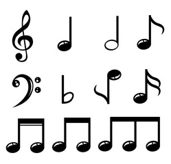 Set of music notes vector