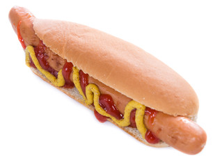 Classic Hot Dog isolated on white
