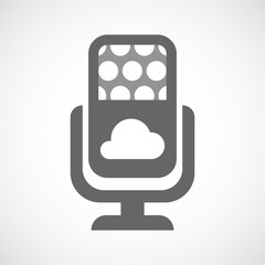 Isolated microphone icon with a cloud