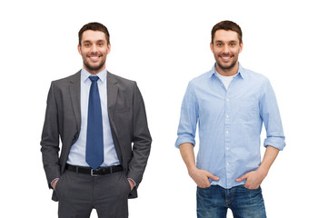 same man in different style clothes - obrazy, fototapety, plakaty
