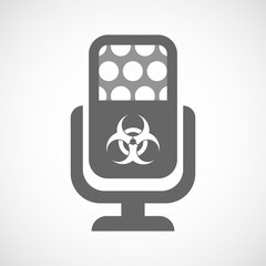 Isolated microphone icon with a biohazard sign