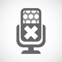 Isolated microphone icon with an x sign