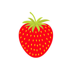 Strawberry icon. Isolated White background. Flat design.