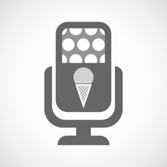 Isolated microphone icon with a cone ice cream