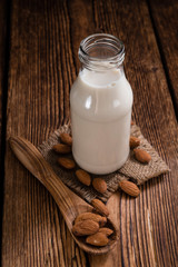 Fresh made Almond Milk (selective focus)