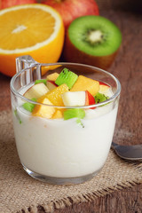 Yogurt with fresh tropical fruit