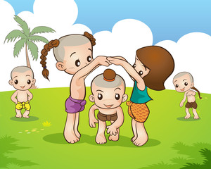 Obraz na płótnie Canvas Thai culture play game3