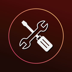 Screwdrivers and wrench icon