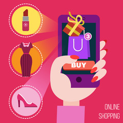 Concept of Mobile Online Shopping